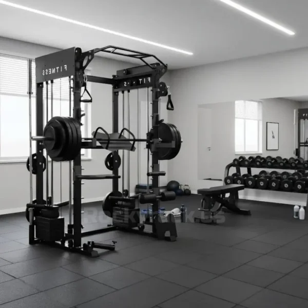 Rack RR02/4 con Poleas Regulables + Smith • Carga de Placas y Discos 126kg