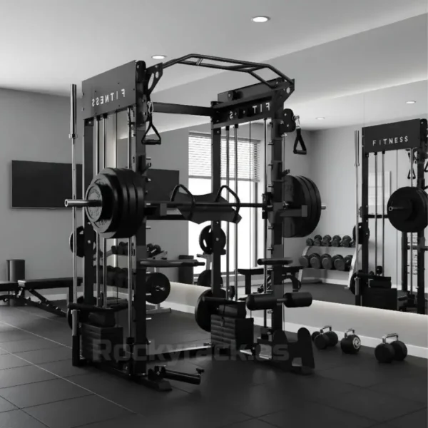 Rack RR02/4 con Poleas Regulables + Smith • Carga de Placas y Discos 126kg