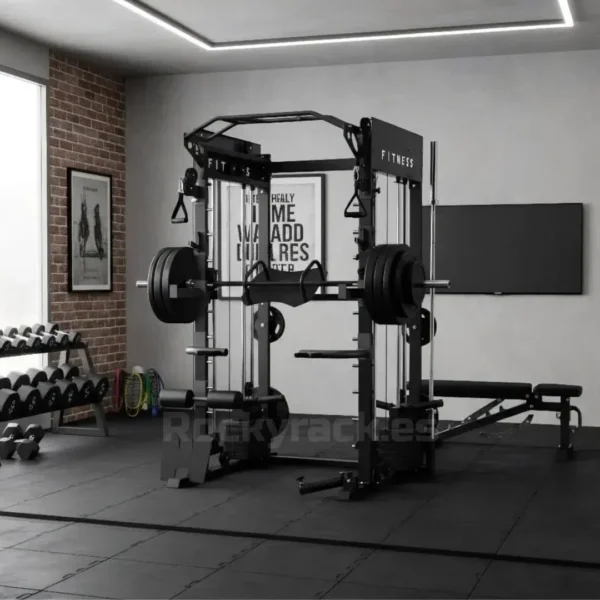 Rack RR02/4 con Poleas Regulables + Smith • Carga de Placas y Discos 126kg