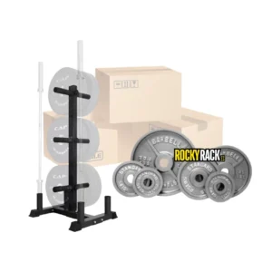 LOTE: Árbol de Discos y Barras + Discos Barbell [77,5Kg]