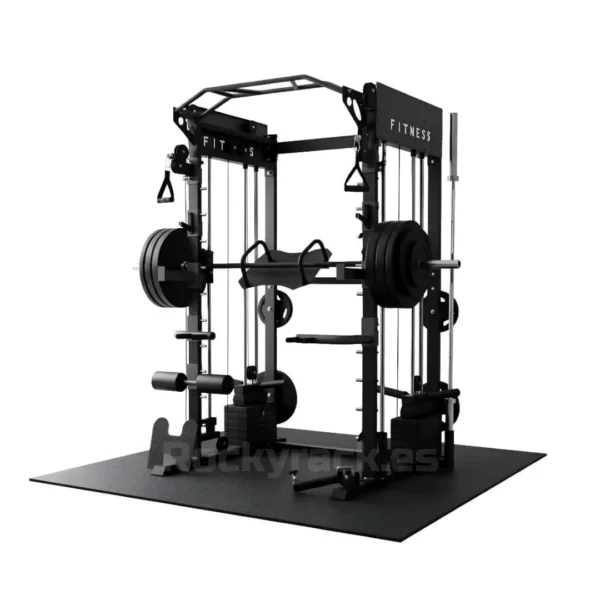 Rack RR02/4 con Poleas Regulables + Smith • Carga de Placas y Discos 126kg