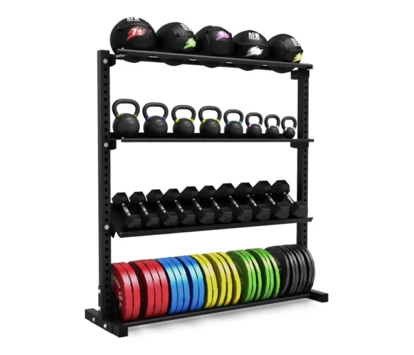 Mueble pesas gimnasio completo 4 alturas 195cm