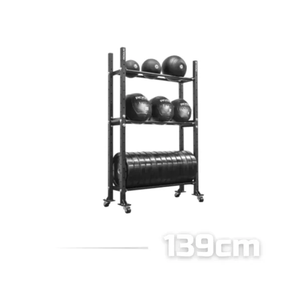 Mueble con ruedas para Wall ball y Discos - 3 alturas