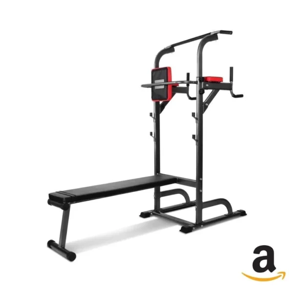 Torre de entrenamiento con rack y asiento