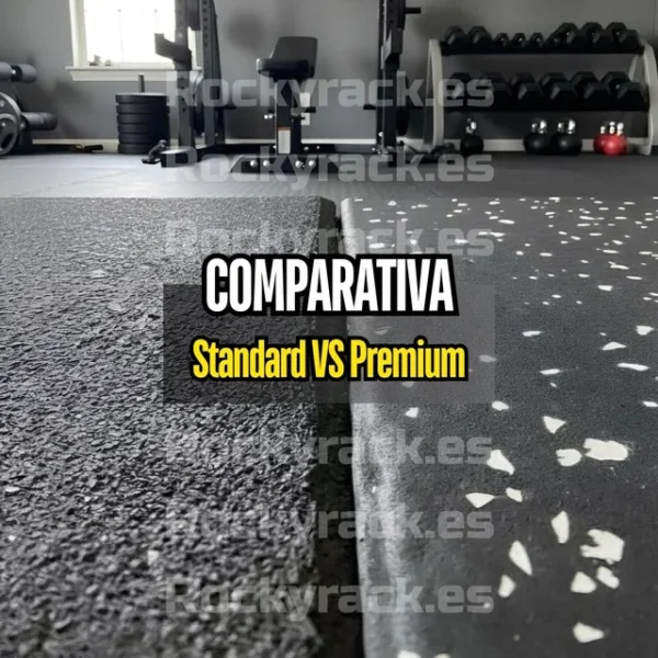 Losetas Caucho PREMIUM 15mm - 12m2 Color Negro con Motas Blancas